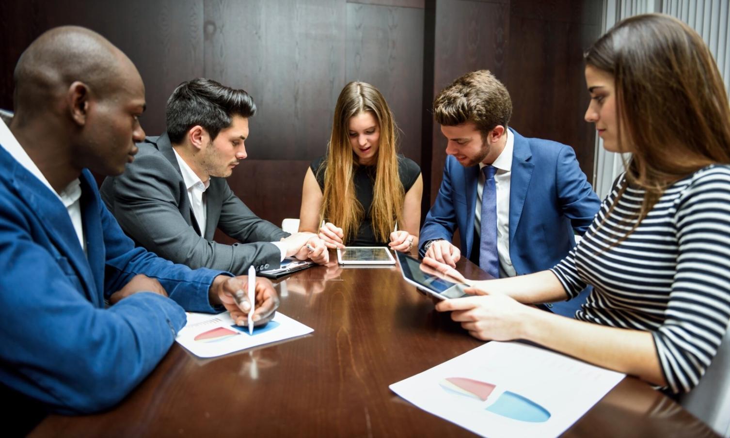 Financial consultation meeting with documents and calculator